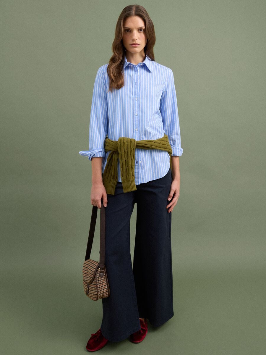 Light blue poplin shirt with white stripes, regular fit_2
