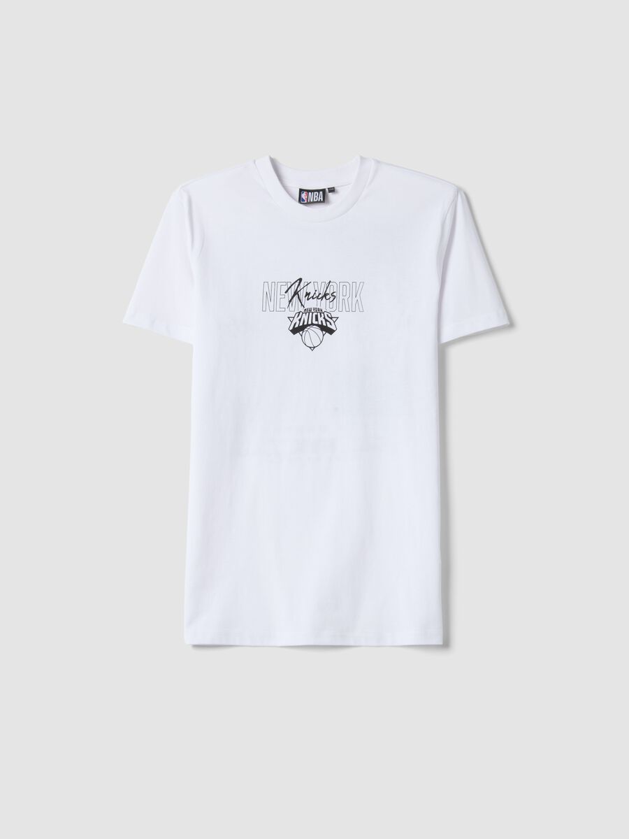 Boys' White Pure Cotton T-shirt Relaxed Fit Knicks_0