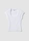 Bijela majica kratkih rukava od rastezljivog pamuka_4