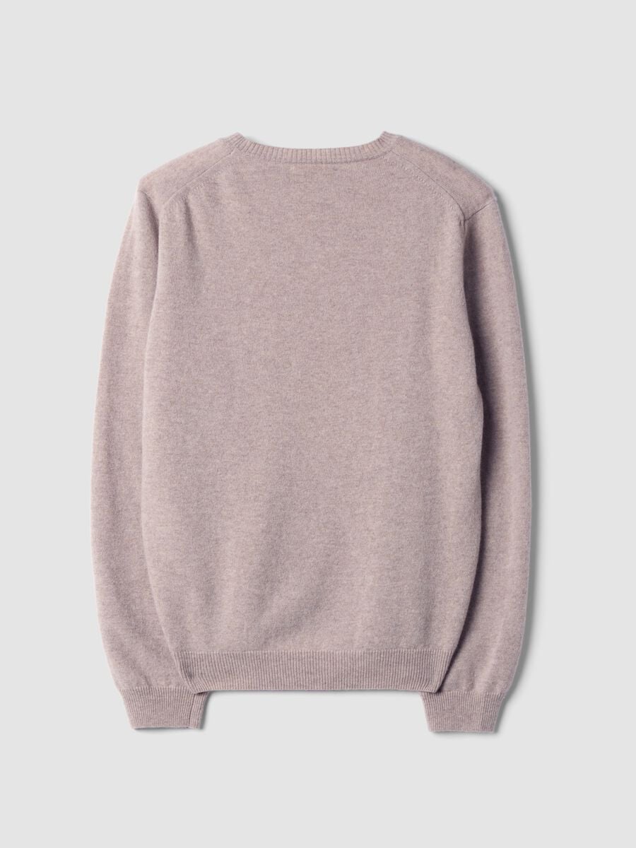 Beige pure wool crew-neck jumper, regular fit_6