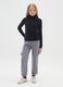 Girls' grey jogger pants in pure cotton with relaxed fit_0