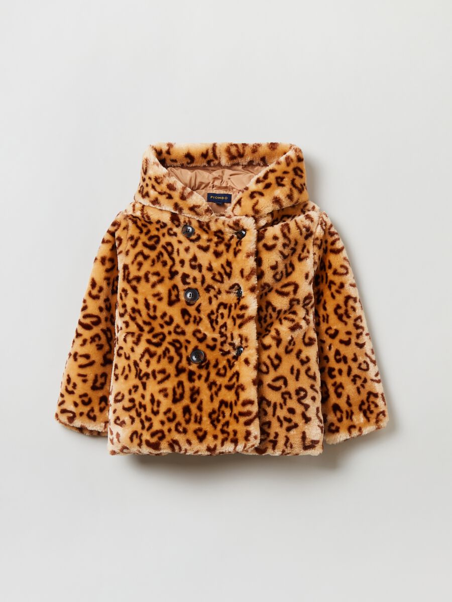 Faux fur coat with animal print_3