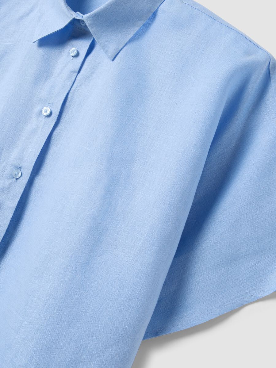 Light blue pure linen regular-fit shirt_5