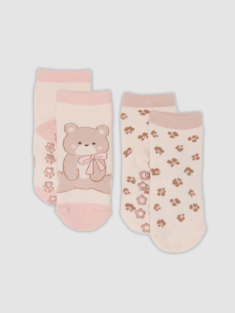 2-pack of pink organic cotton non-slip socks_0