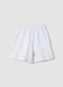White pure cotton shorts with elasticated waistband_1