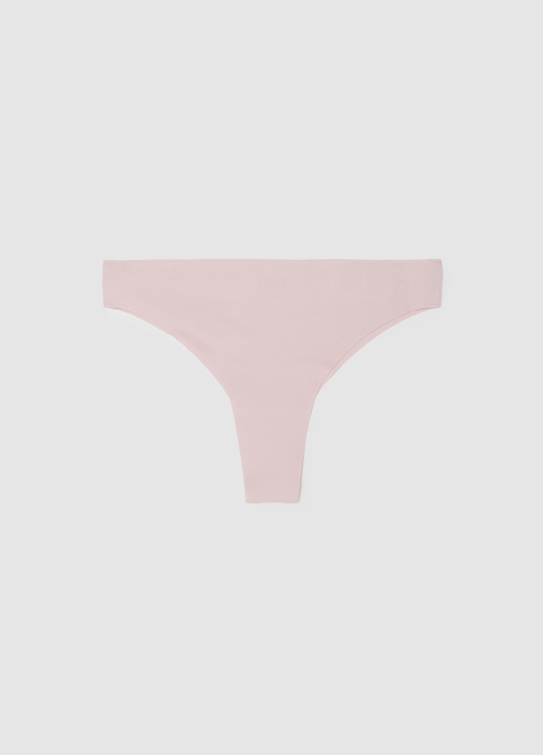 Pink cotton stretch Brazilian knickers, regular fit