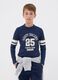 Blue pure organic cotton T-shirt with college print for boys_1