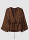 Brauner Kimono-Blazer aus reiner Viskose mit G&uuml;rtel_0