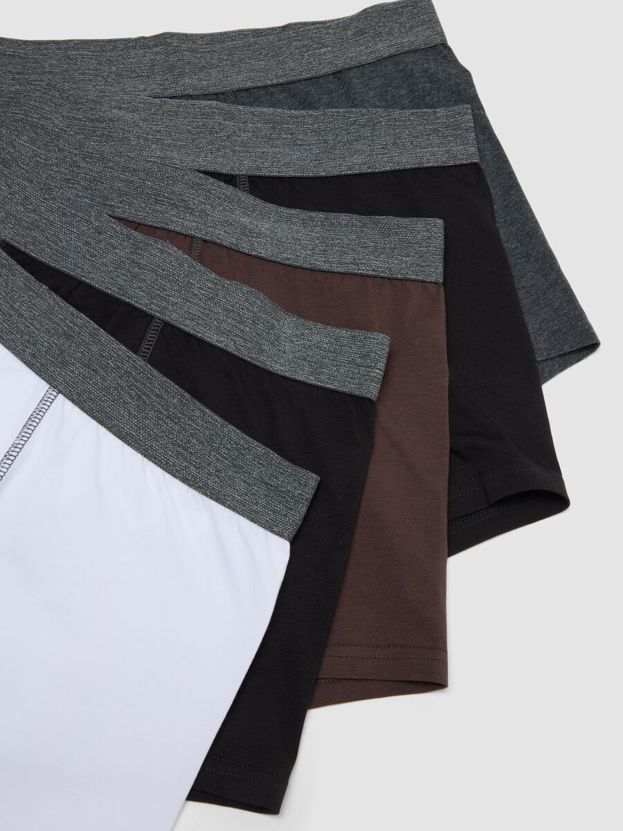 Pack of five multicolour stretch organic cotton boxer shorts_6