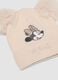 Beige stretchy fabric set with Minnie-themed hat and mittens_2
