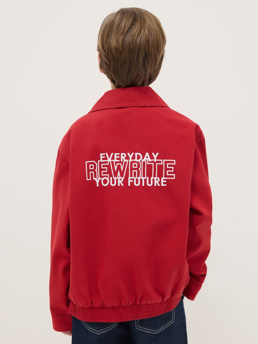 Red pure cotton jacket regular fit for boys_1
