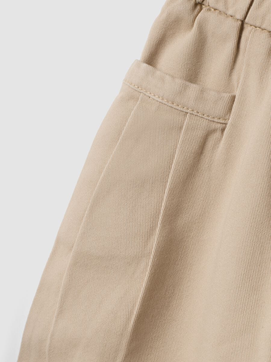 Pantaloni beige in puro cotone barrel fit_3