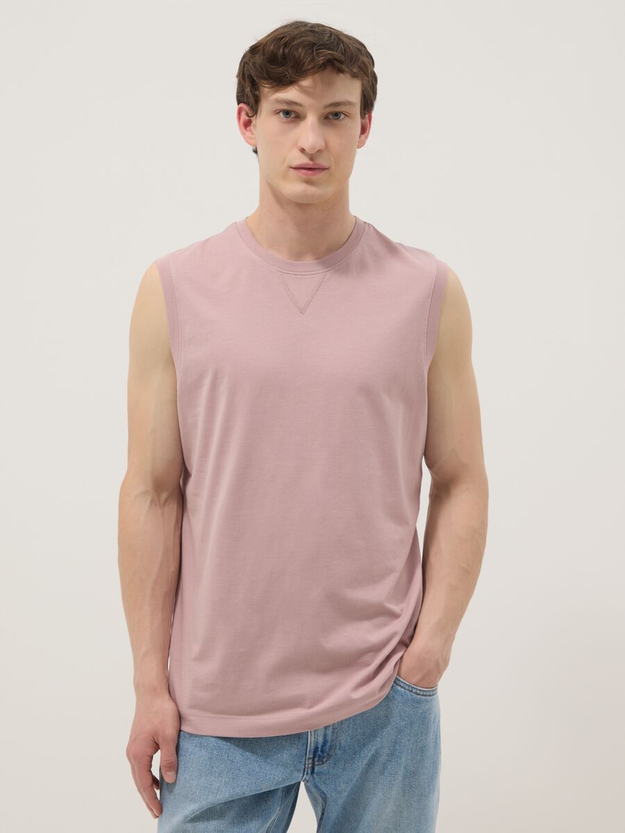 Pink pure cotton tank top_1