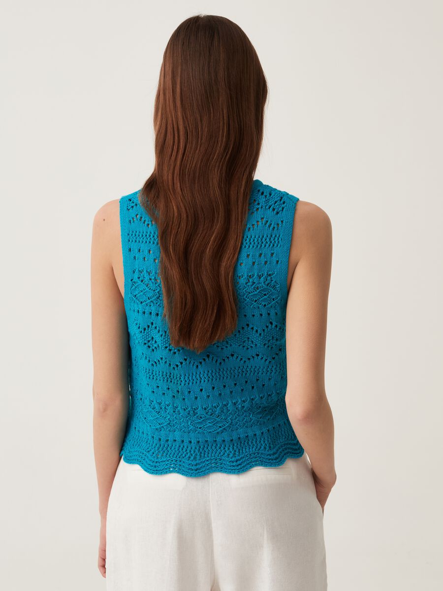 Tank top in crocheted cotton_2