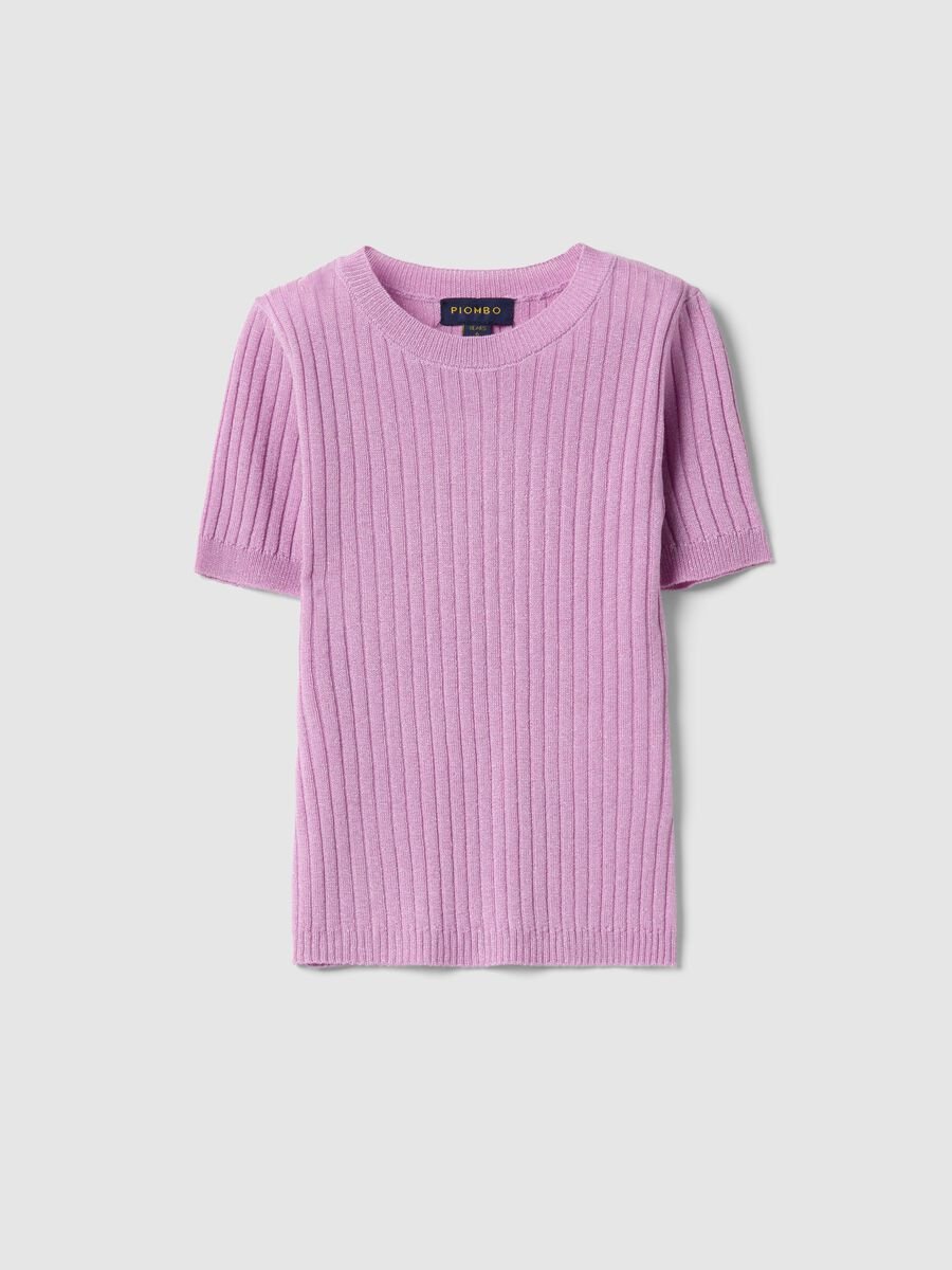 Girls' Regular Fit Purple Ribbed Viscose Blend Jumper_3