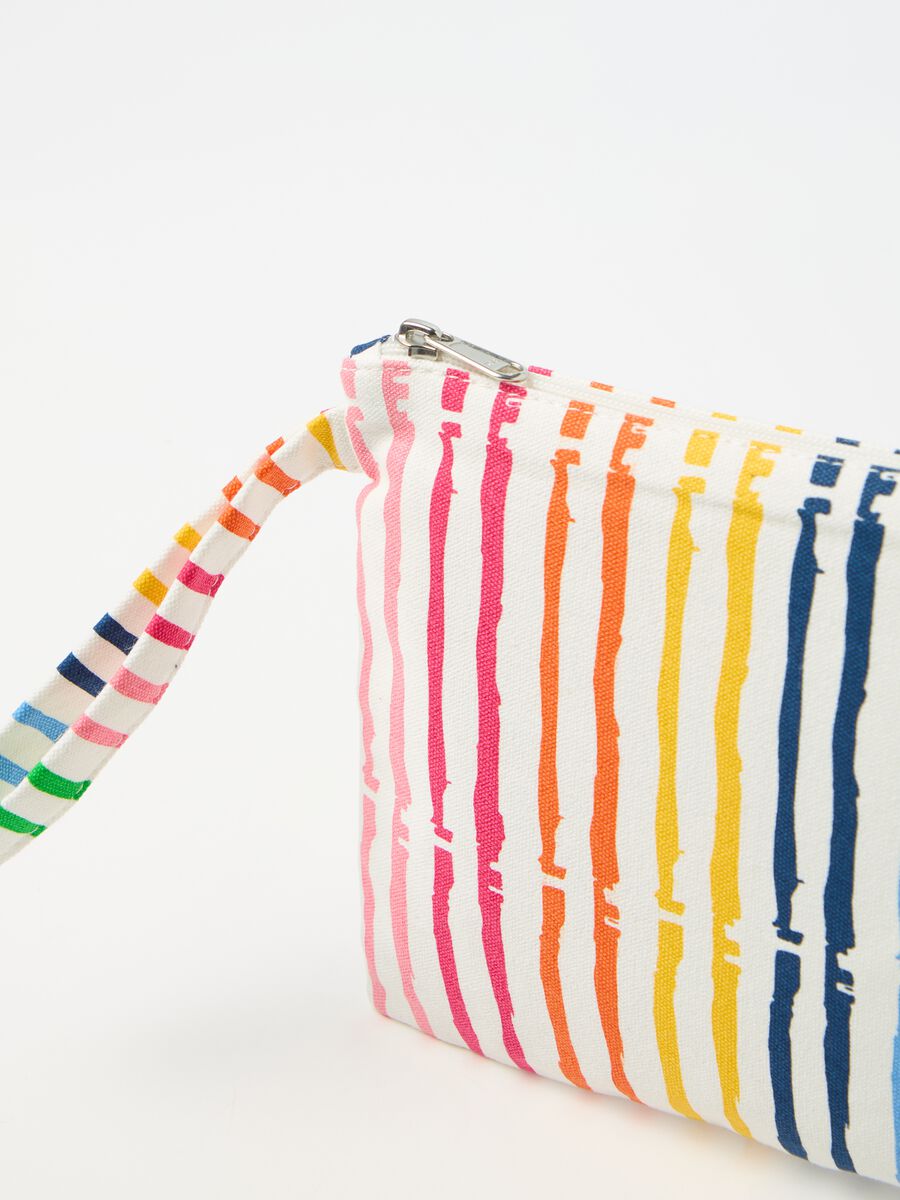 Cotton pochette with striped pattern_1