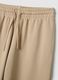 Beige cotton blend regular fit jogger trousers_5