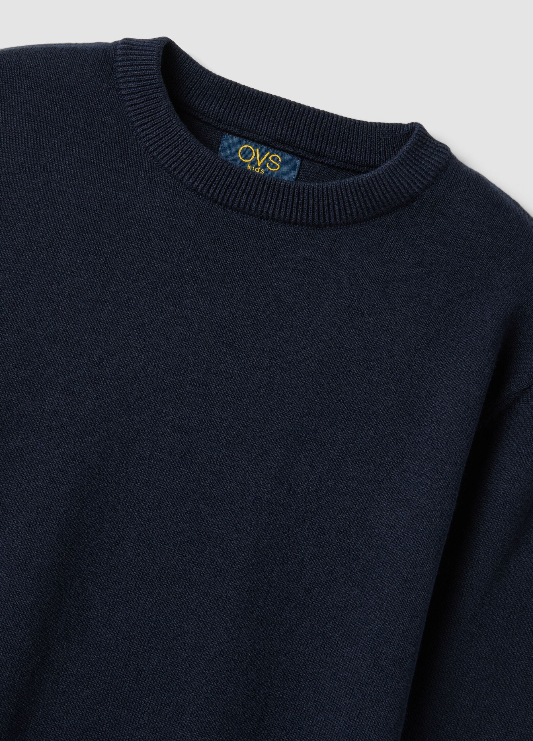 Blue pure cotton crew-neck oversized fit jumper for boys