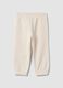 Pantaloni jogger bianchi in puro cotone per bimba_1