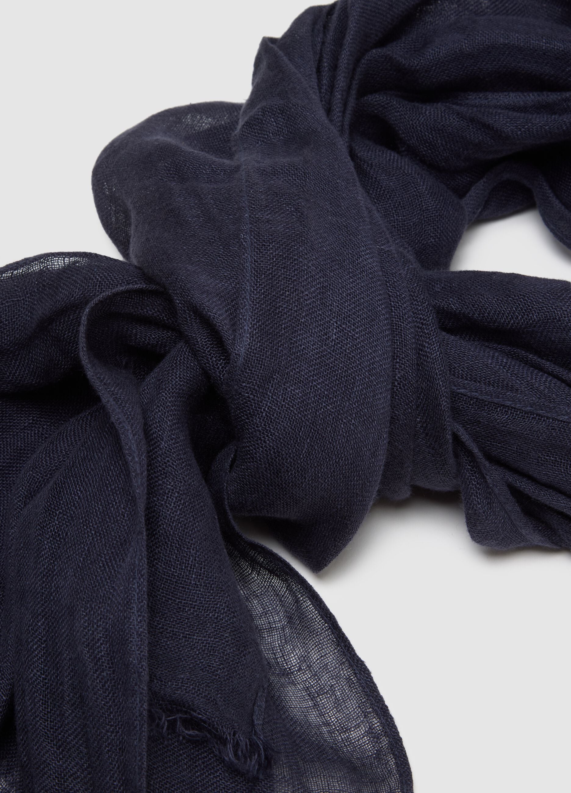 Pure Blue Linen Scarf