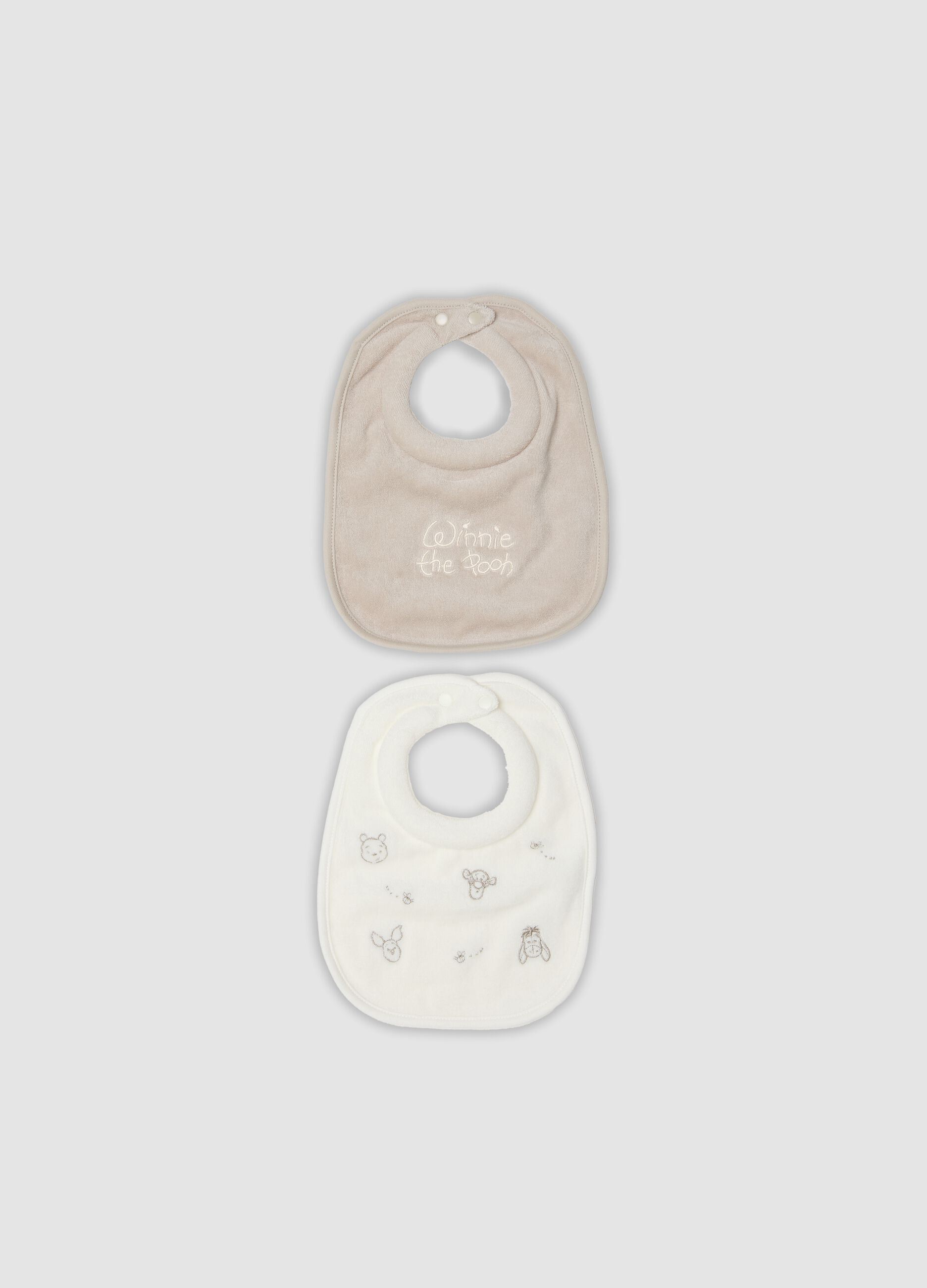 2-pack of Winnie the Pooh embroidered organic cotton-blend bibs