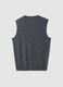 Grey m&eacute;lange pure merino wool deep V-neck waistcoat, regular fit_2