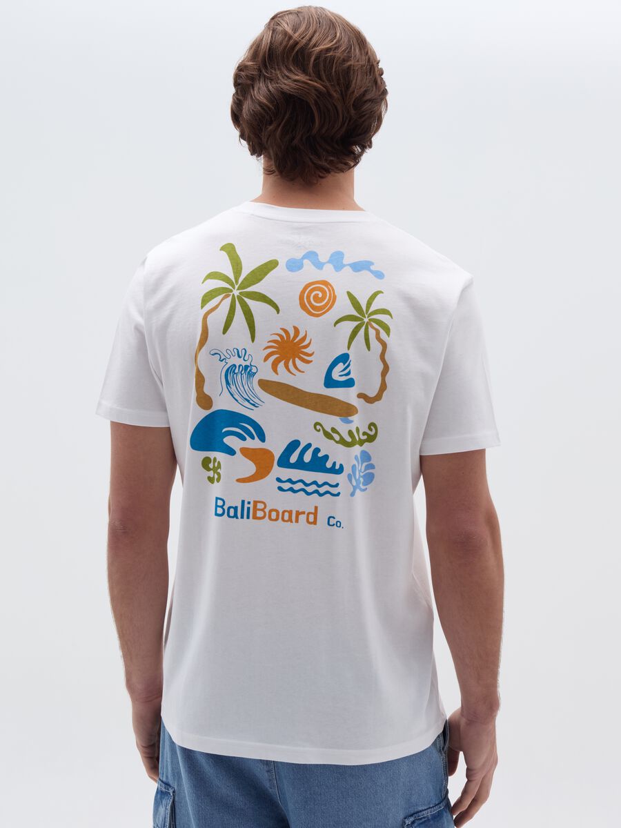 Cotton T-shirt with surf motif print_2