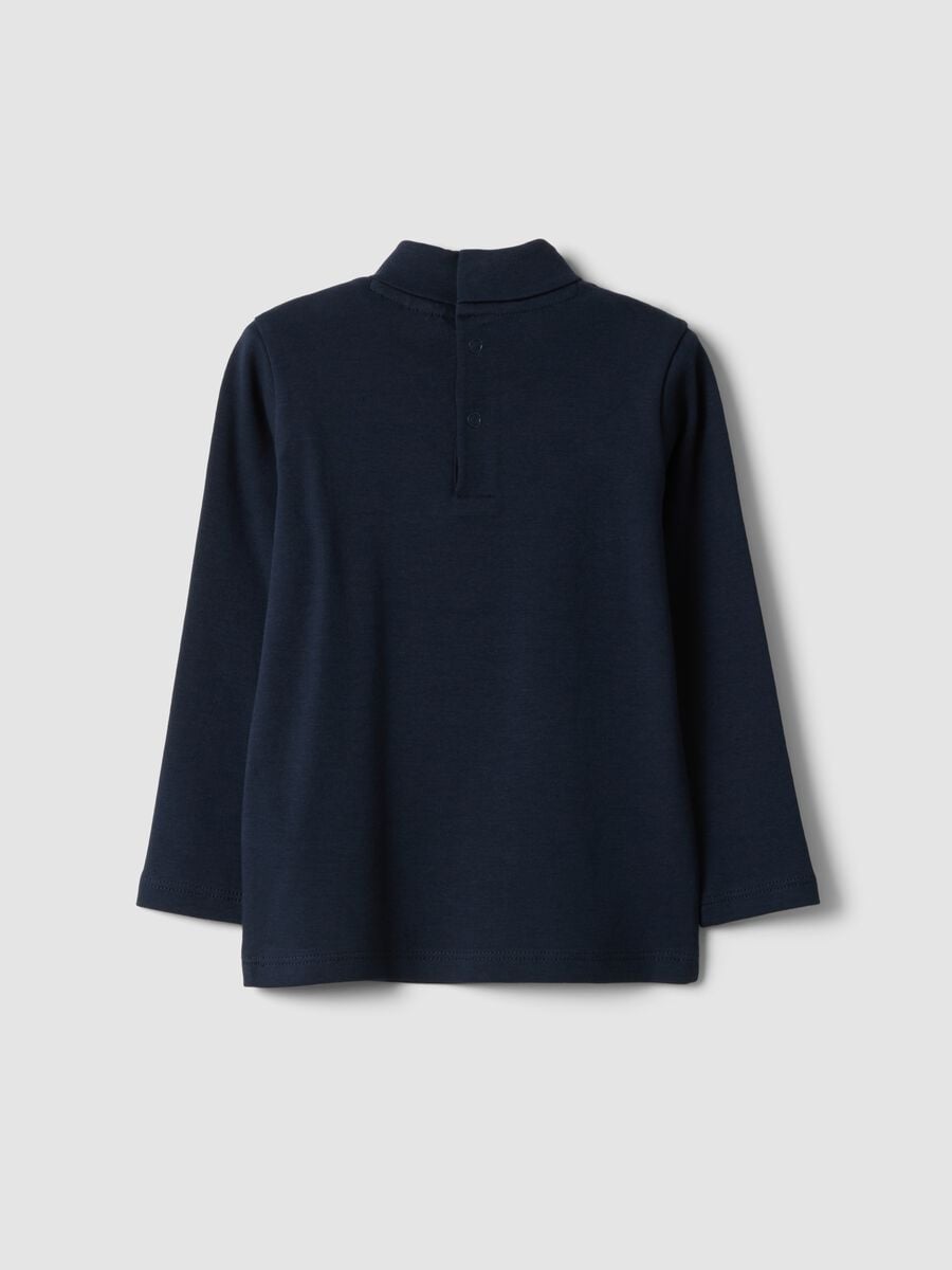 Blue organic cotton polo-neck jumper_1