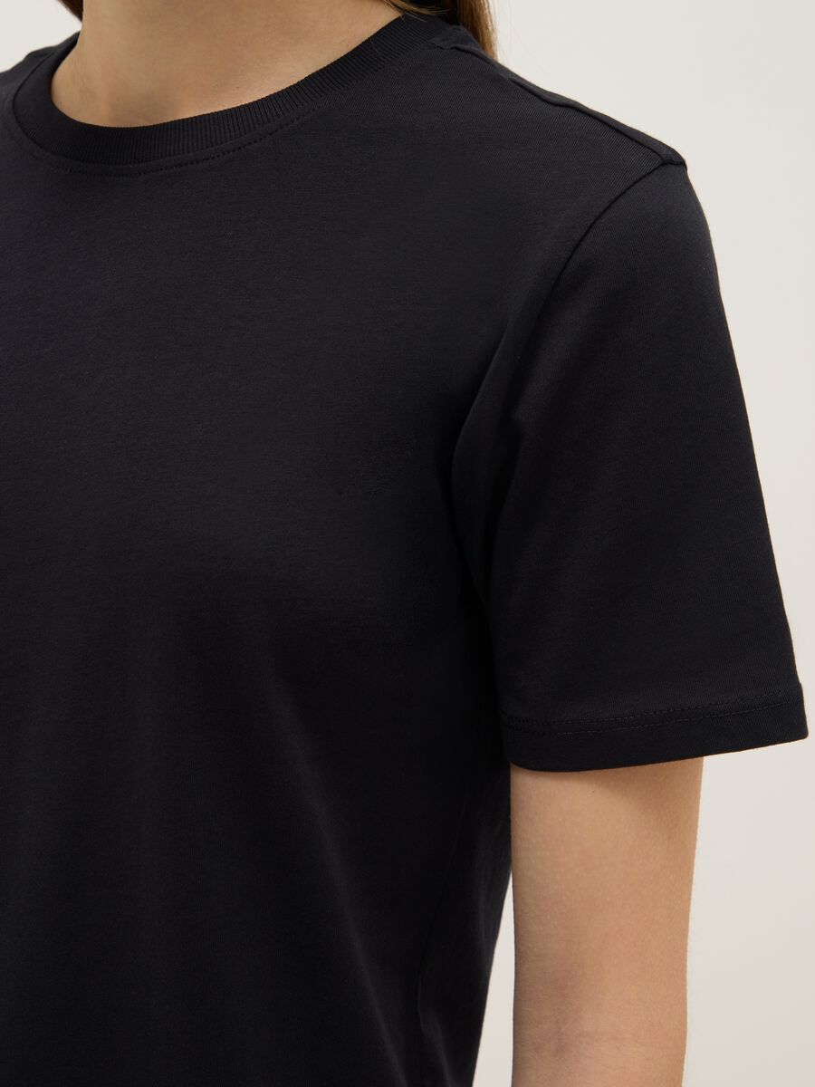 Black pure cotton regular fit T-shirt_3