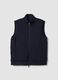 Gilet blu in cotone elasticizzato con colletto regular fit_4