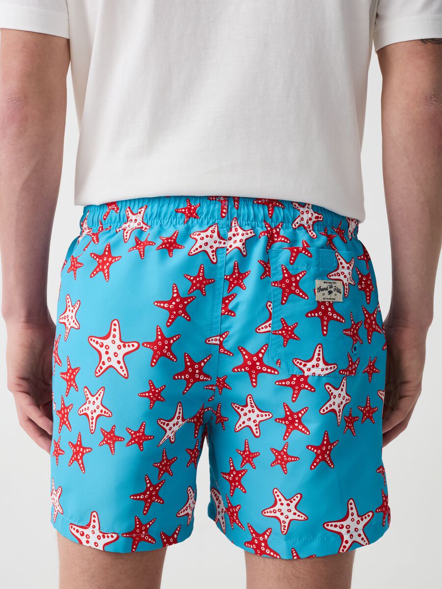 Swimming trunks with starfish print_1