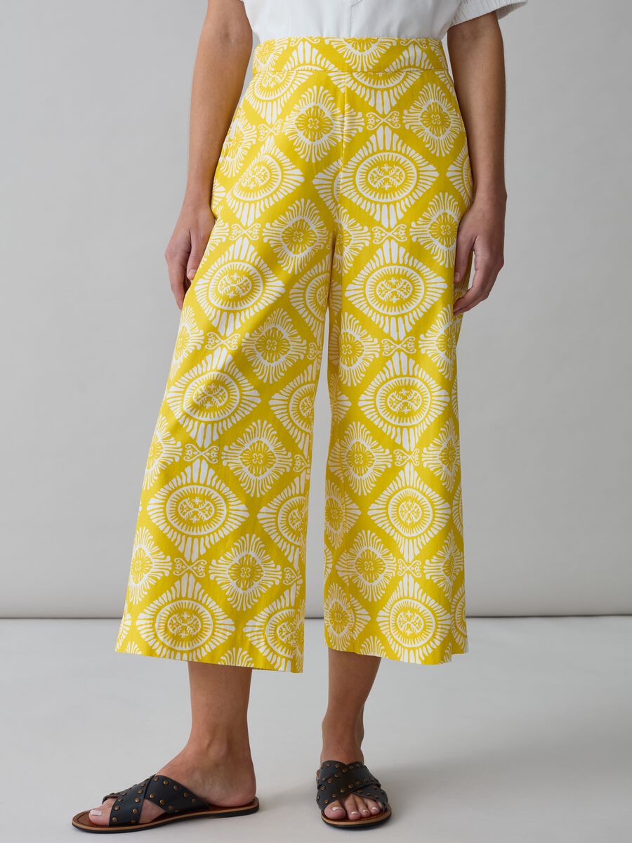 Wide-leg trousers with ethnic pattern_1