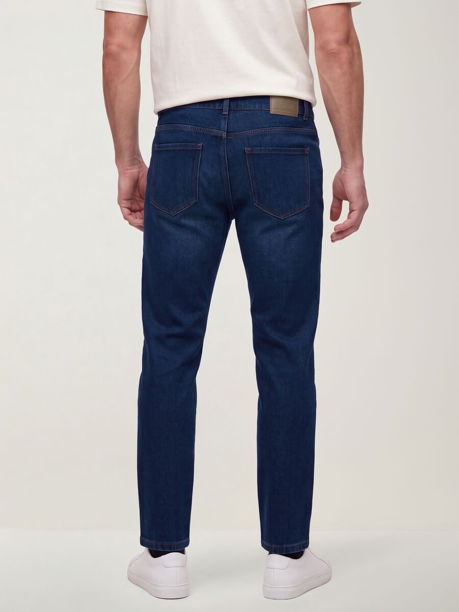 Blue denim jeans in cotton-viscose blend, regular fit_3
