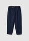 Regular fit blue pure cotton chino trousers with belt_0
