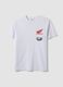 White pure cotton regular fit T-shirt with Honda print_4