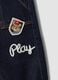 Blue stretch-cotton denim trousers with teddy bear embroidery for baby_2