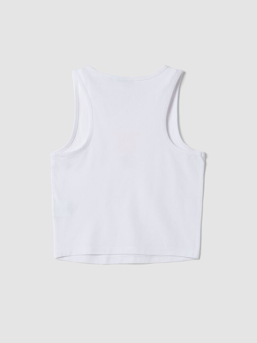 White stretch cotton tank top_1