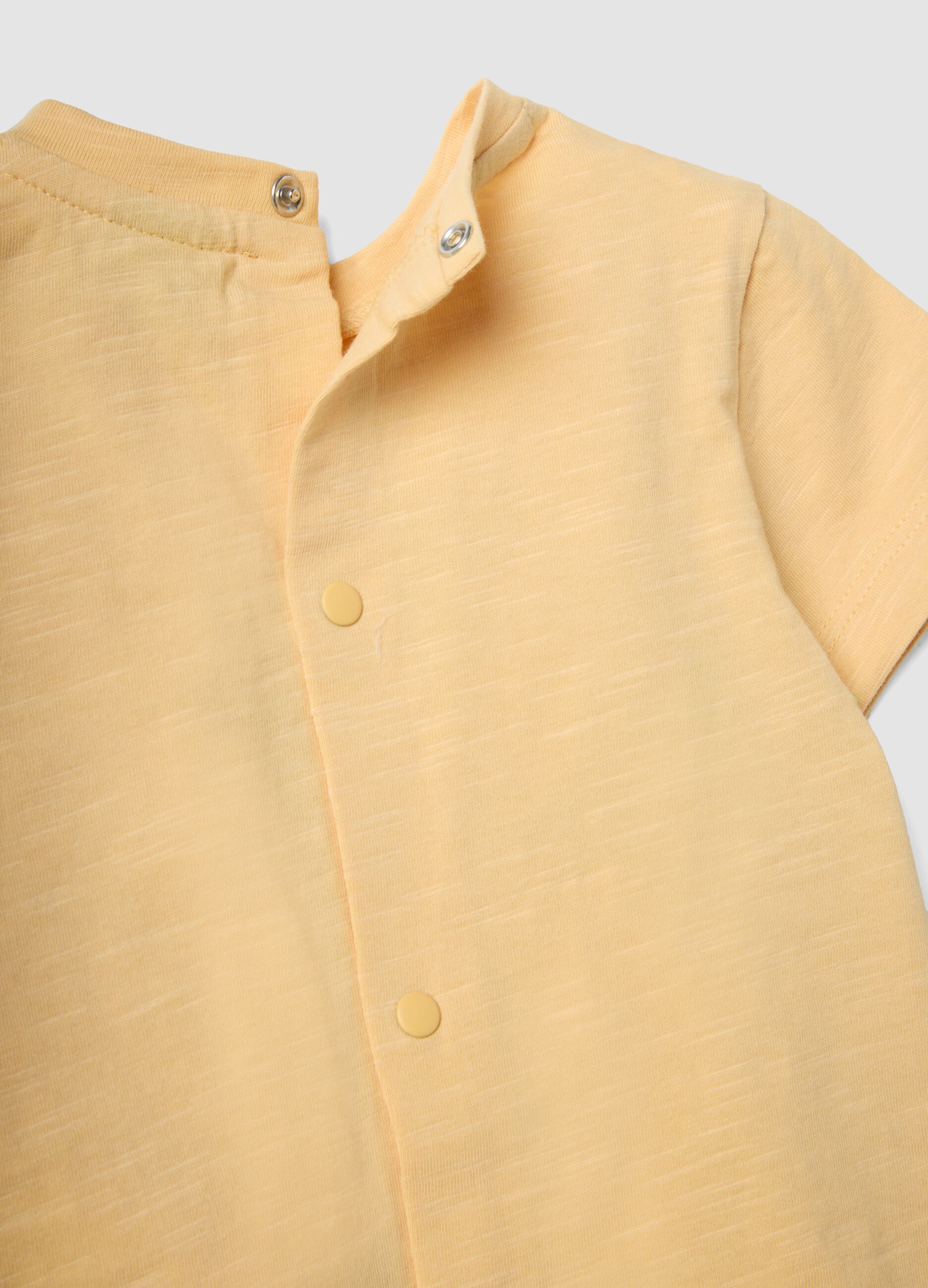 Yellow and brown organic cotton baby outfit