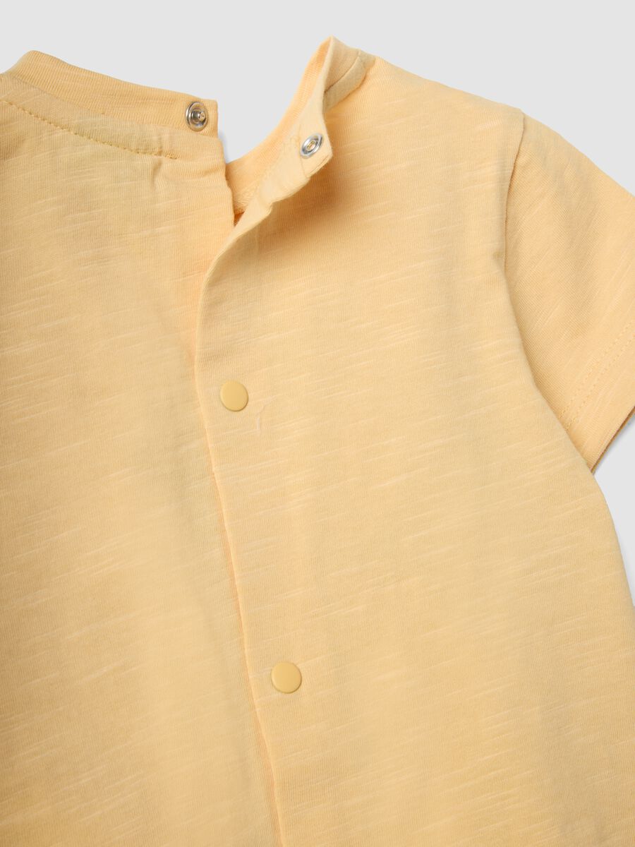 Yellow and brown organic cotton baby outfit_3