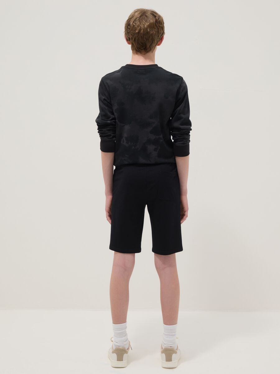 Regular fit black pure cotton shorts for boys_1