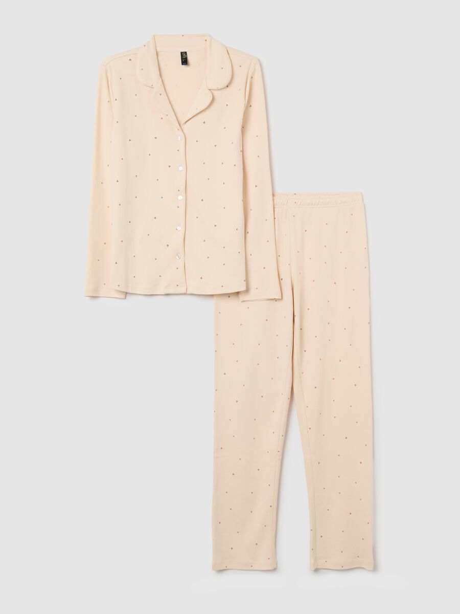 Beige polka dot pure cotton pyjamas regular fit_4