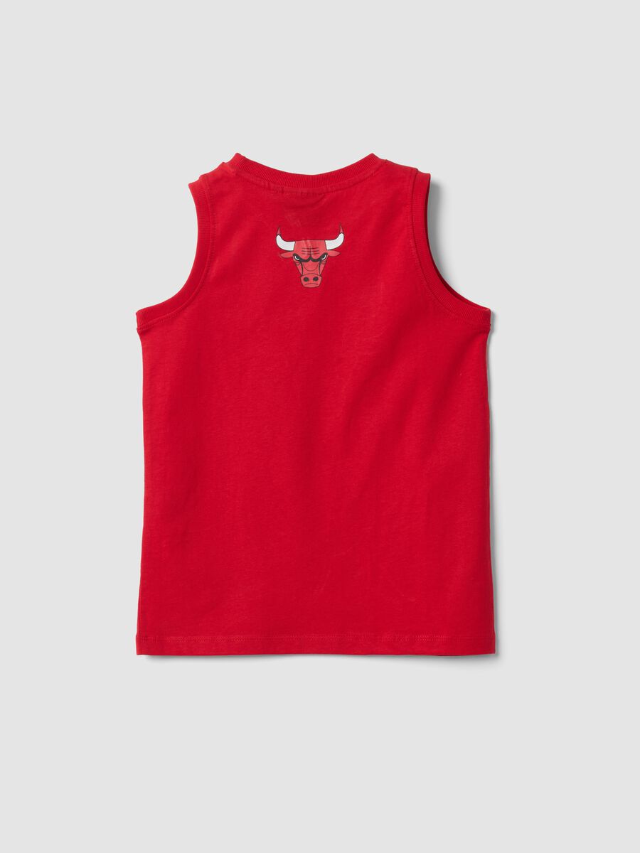 Red pure cotton vest top with front print_1