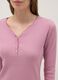 Pink pure cotton nightshirt regular fit with serafino collar_3