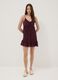 Violettes Minikleid mit Volants und tiefem Ausschnitt_0