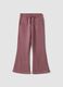 Pantaloni viola in puro cotone organico con vita elastica_0