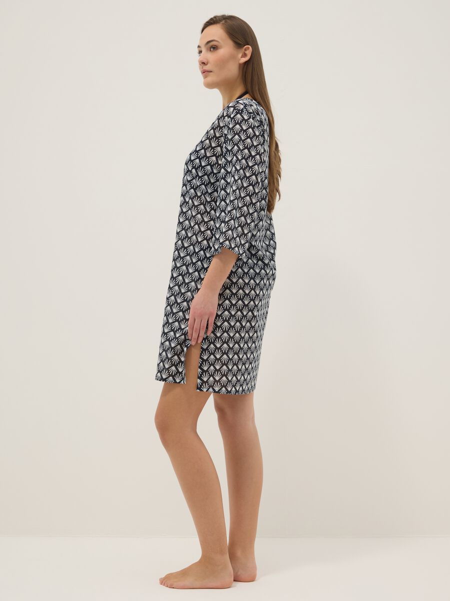 Multicolour Strandkleid aus reiner Baumwolle im Regular Fit mit V-Ausschnitt_2