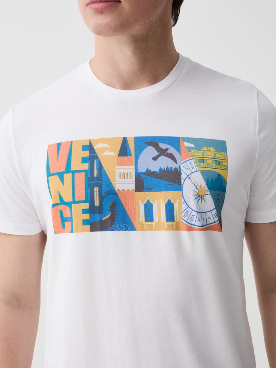 Cotton T-shirt with Venice print_1