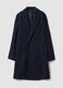 Cappotto blu indigo in misto lana e viscosa_0