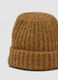 Brown wide-rib stretch wool beanie_2