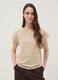 Beige pure cotton T-shirt with broderie anglaise_2